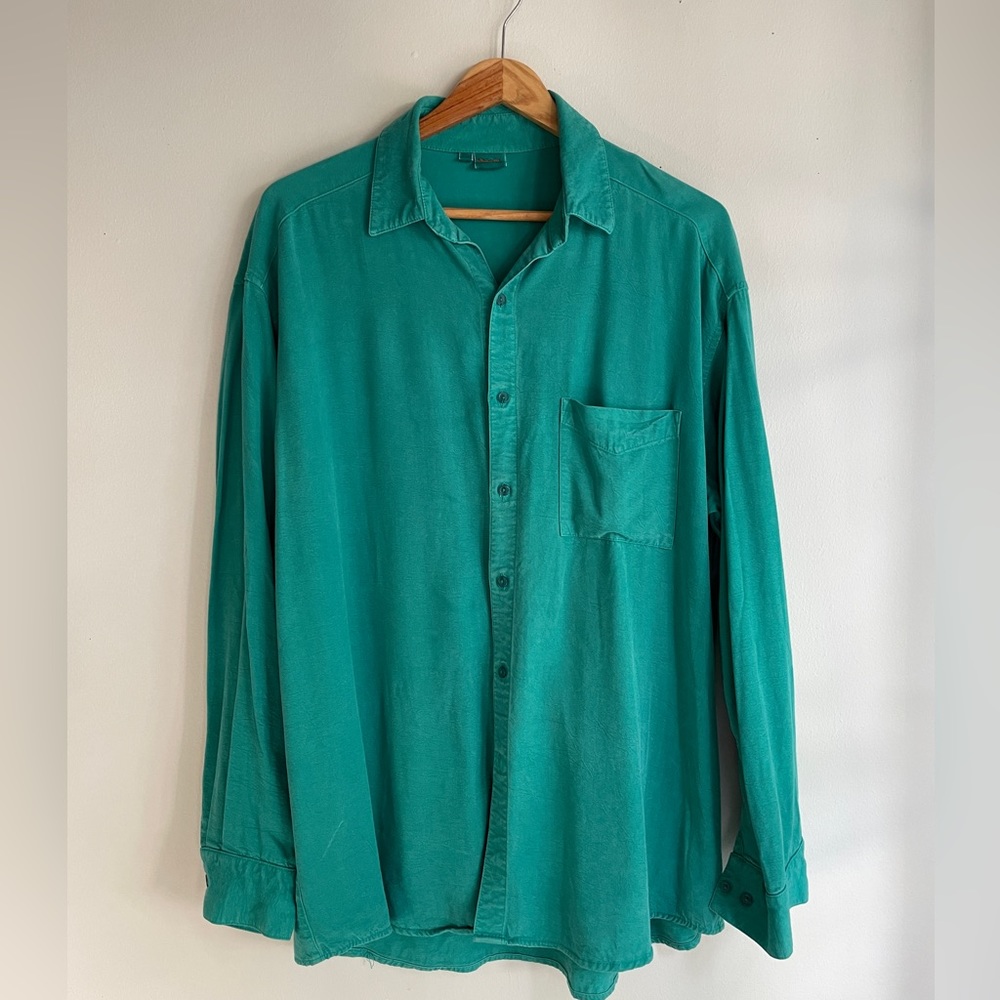 ๐๏ธ Vintage Tianello Teal Button Down Shirt - S - Picture 1 of 4